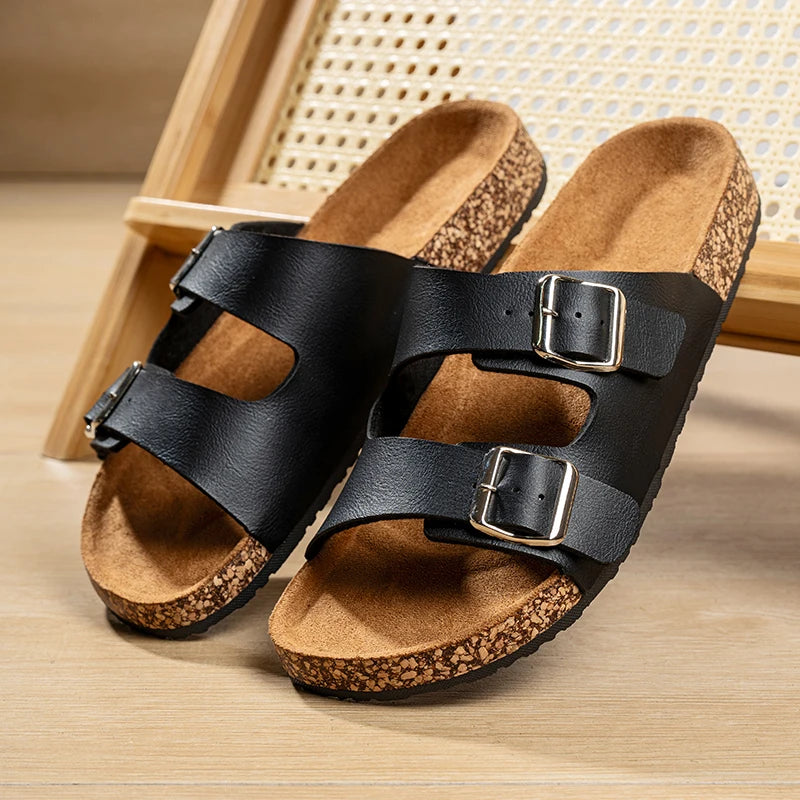 Comfortable Unisex Summer Cork Slippers for Outdoor Use