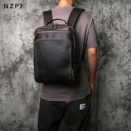 Mochila de cuero vintage para hombre | Elegante bolsa de viaje de negocios