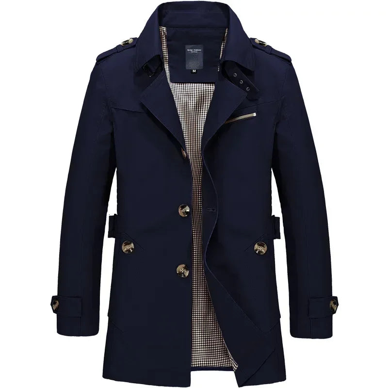 Men's Casual Windbreaker Long Jackets | Stylish Trench Coat