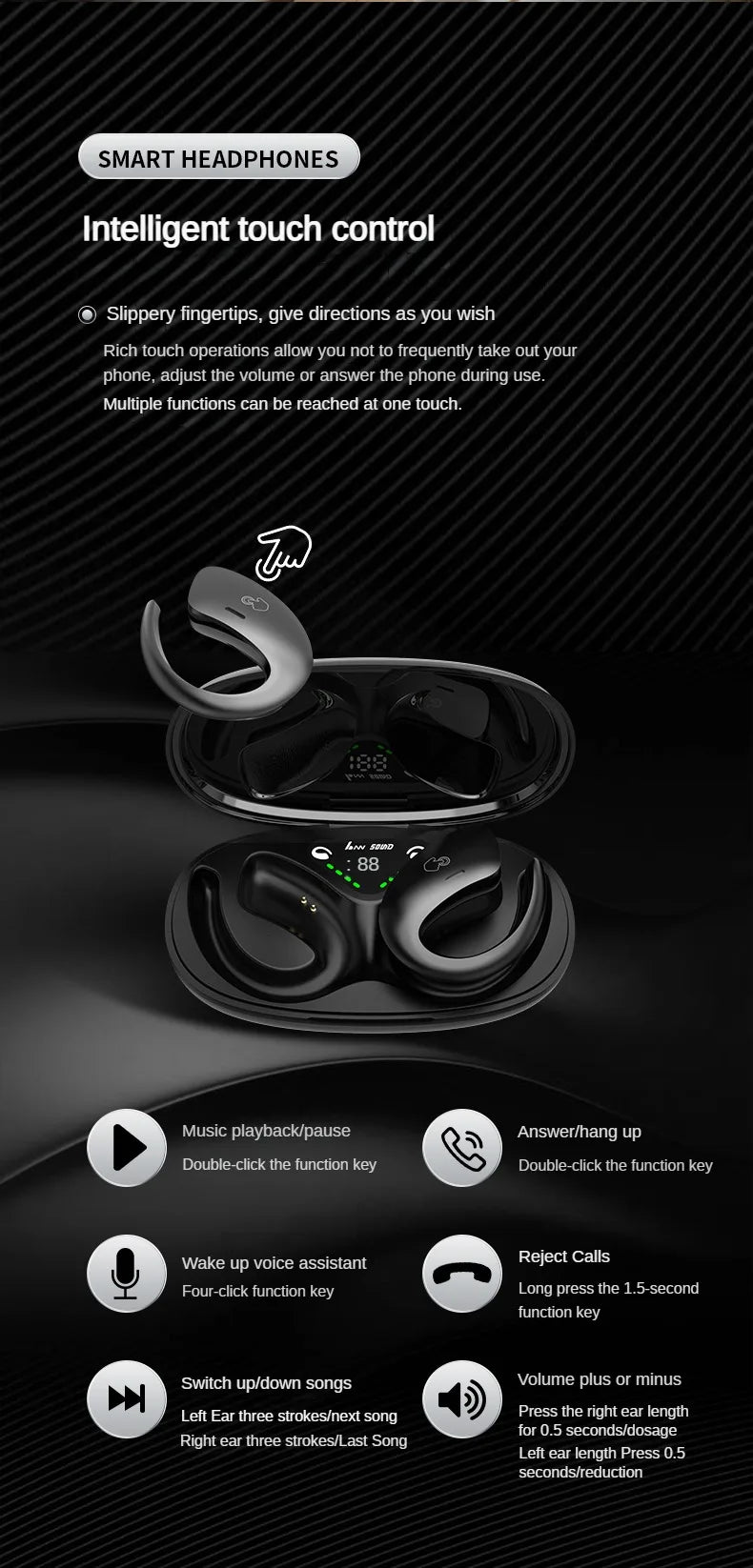 Bone Conduction Sports Bluetooth Headset | Waterproof Earbuds