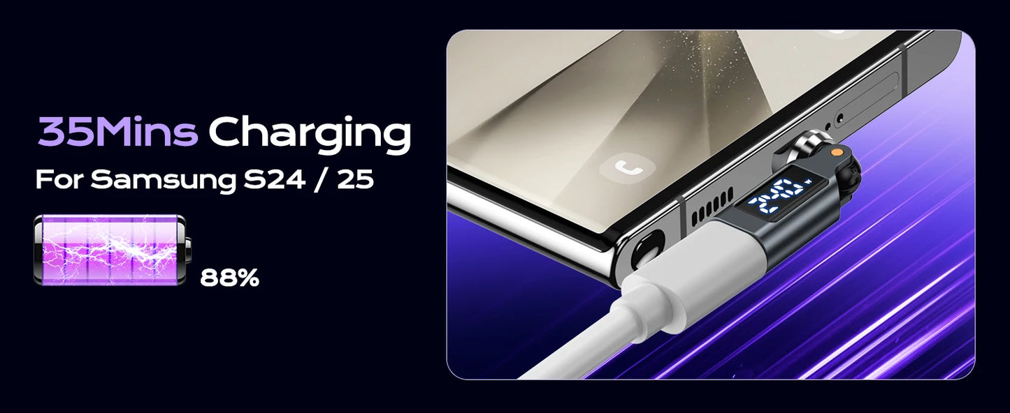 USB C OTG Adapter with Digital Display | Fast 5A Charging Converter