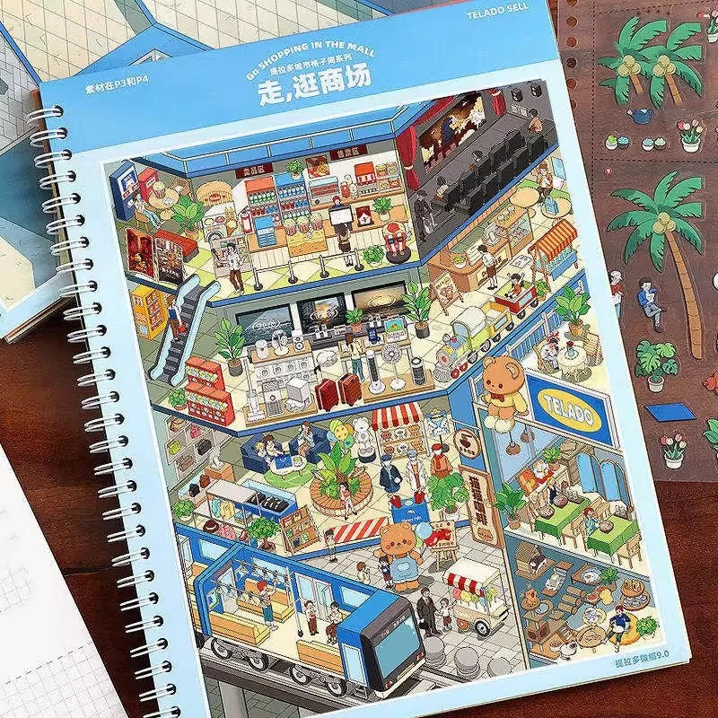 Miniature Scene Collection Stickers | DIY 3D Dollhouse Crafts