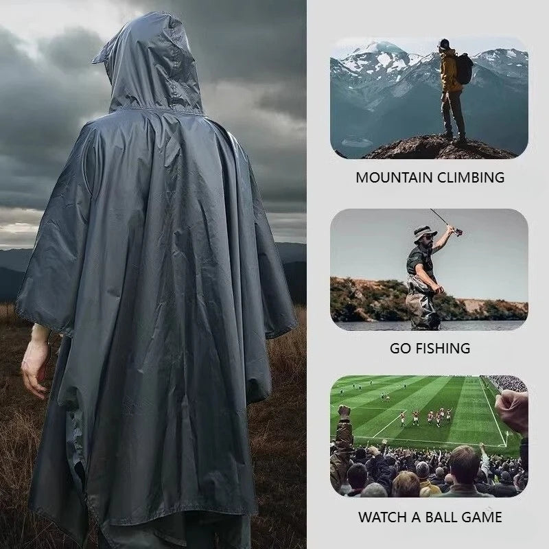 Impermeable de viaje 3 en 1 | Poncho ligero para entusiastas del aire libre