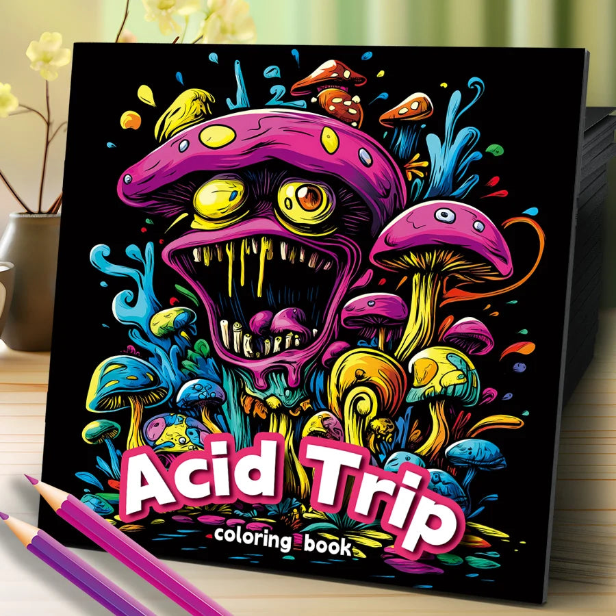 Mushroom World Coloring Book | Stress Relief & Creative Fun
