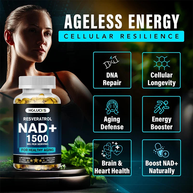 NAD+ Resveratrol Capsules | Support Cellular Health & Anti-Aging