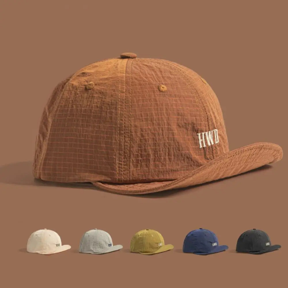 Korean Plaid Mesh Baseball Cap | Quick Dry Unisex Outdoor Hat