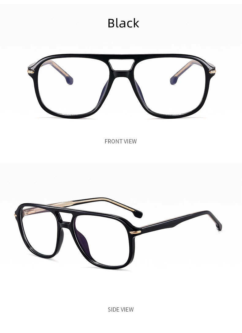 Retro Double Beam Pilot Optical Glasses | Anti Blue Light Eyewear