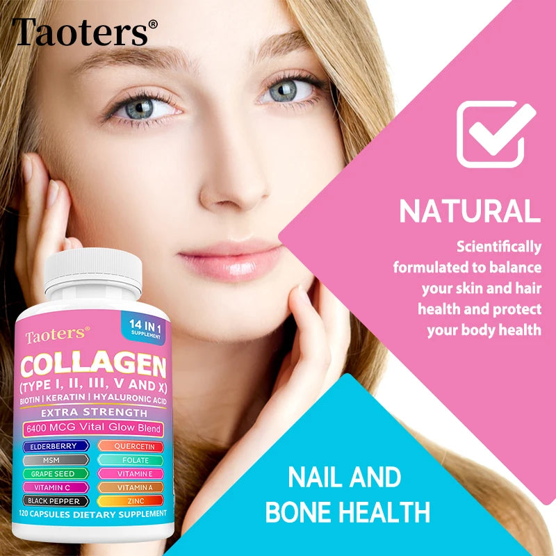 Collagen Supplements with Biotin & Hyaluronic Acid for Skin & Joints