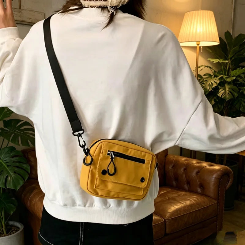 Korean Mini Canvas Crossbody Bag | Versatile Women's Handbag