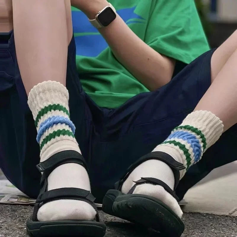 Men's Vintage Letter Medium Tube Socks | Thick Sports Comfort