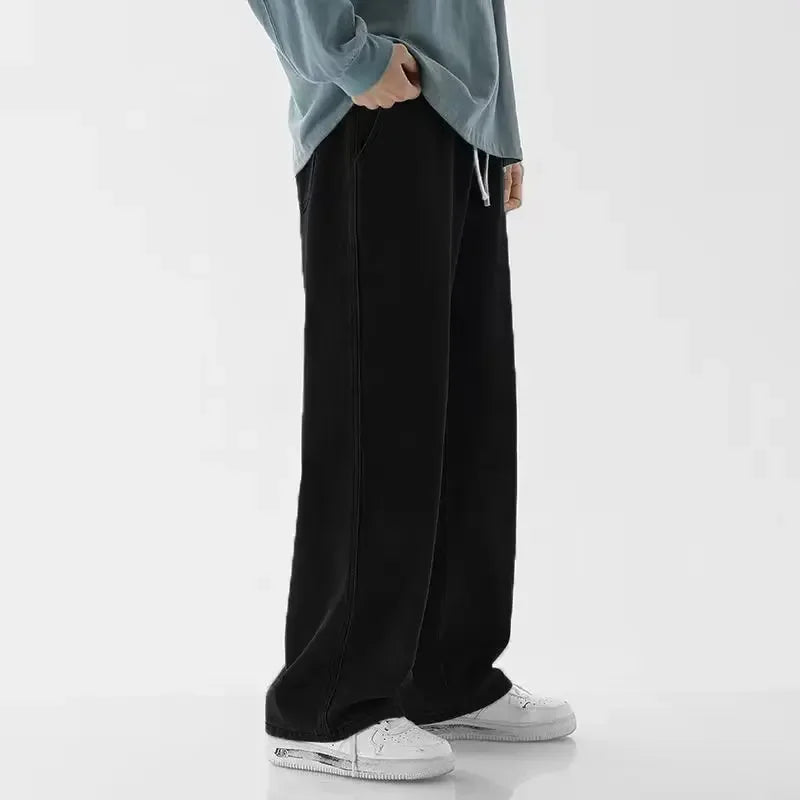 Men's Loose Straight Wide Leg Jeans | Effortless Korean Style Fashion