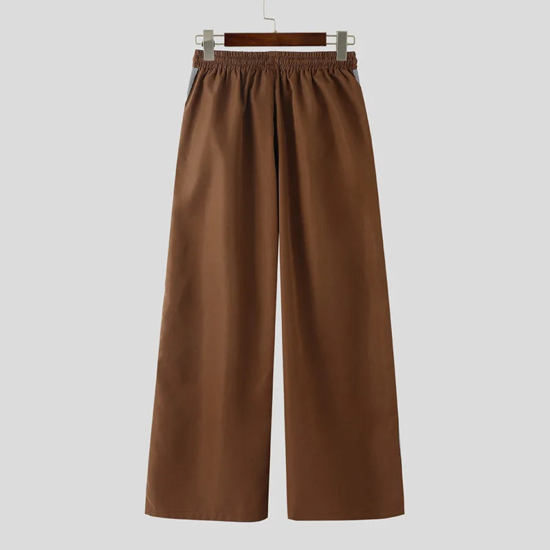 Men's Patchwork Joggers | Stylish Wide Leg Drawstring Pants
