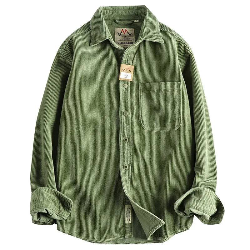 Men's Solid Color Corduroy Shirt | Vintage Casual Fashion