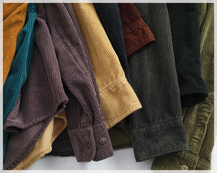 Men's Chunky Corduroy Long Sleeve Shirt | Stylish Autumn Essential