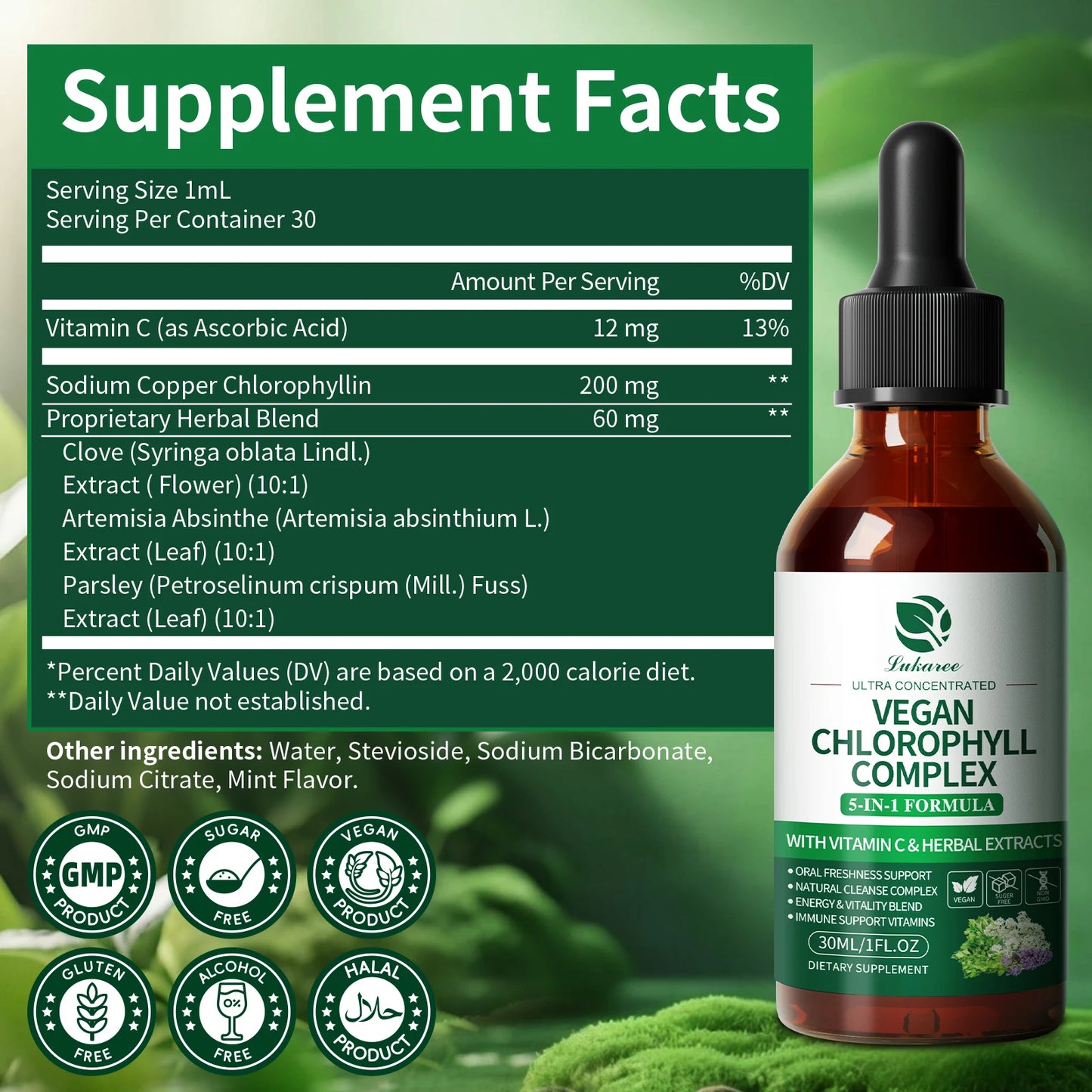 Natural Chlorophyll Liquid Drops for Immune & Gut Health