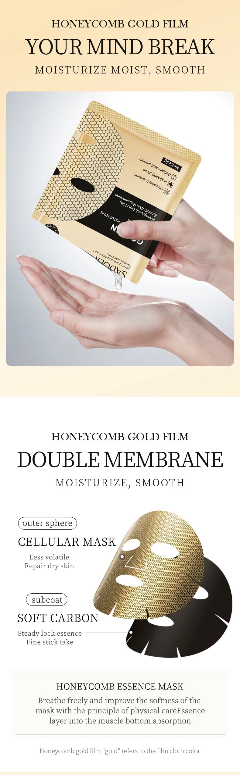 24K Golden Face Masks | Rejuvenating Moisturizing Skincare