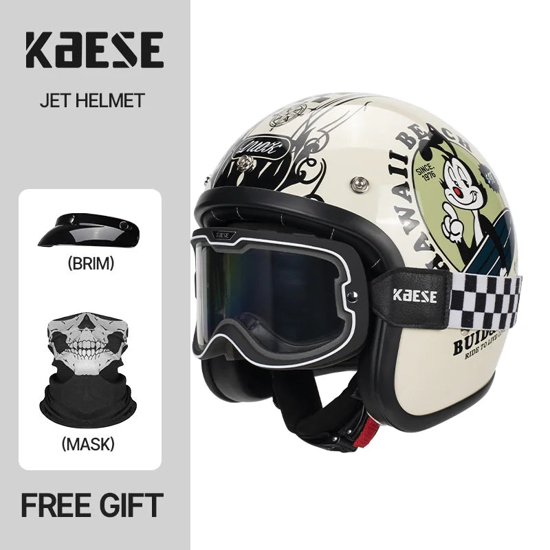 DOT Approved Vintage Motorcycle Helmet | Open Face Riding Gear