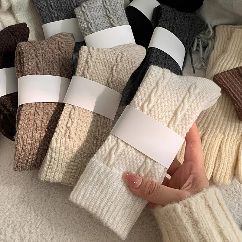 Cozy Thick Over-the-Knee Socks | 5-Pair Set for Autumn Warmth
