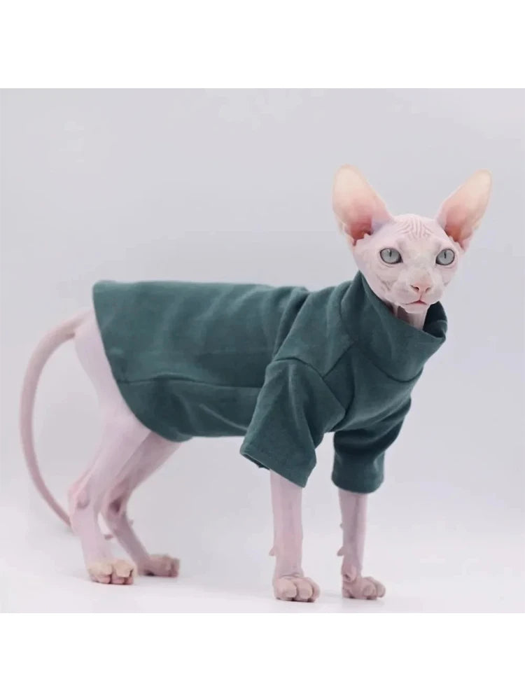 Soft Cotton Winter Outfit for Sphynx Cats | Warm Pet Sweater