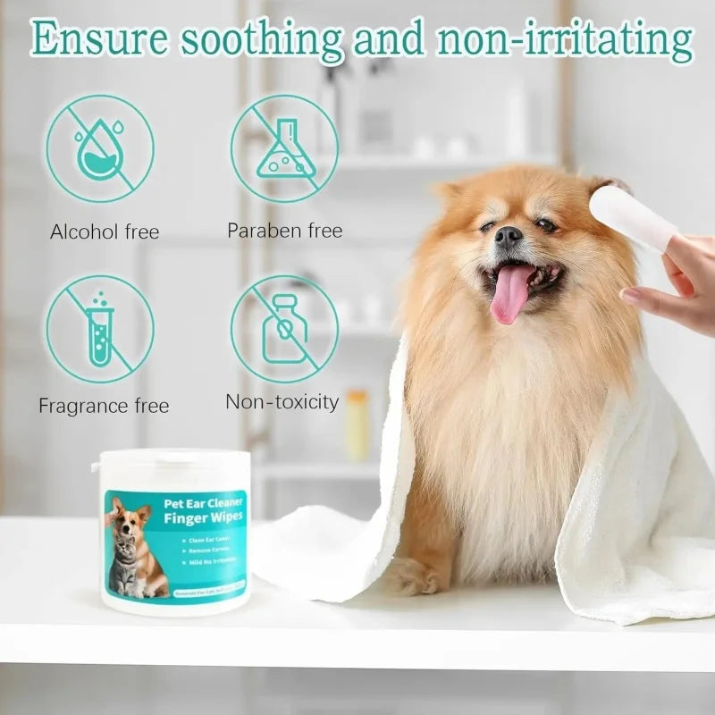 Disposable Pet Ear Cleaning Wipes | Convenient Ear Care for Pets