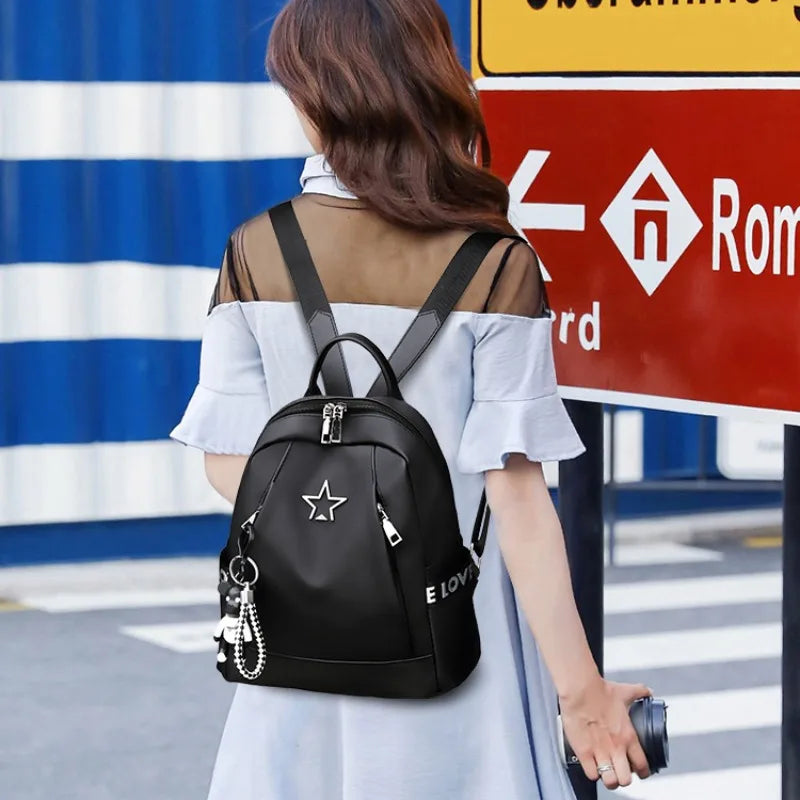 Large Capacity Women's Nylon Backpack | Stylish Casual Shoulder Bag