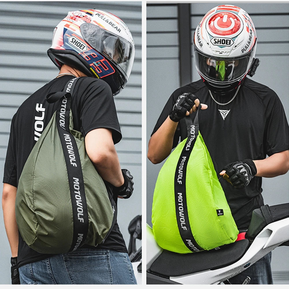 Water-Repellent Motorcycle Helmet Backpack for Cycling and Travel