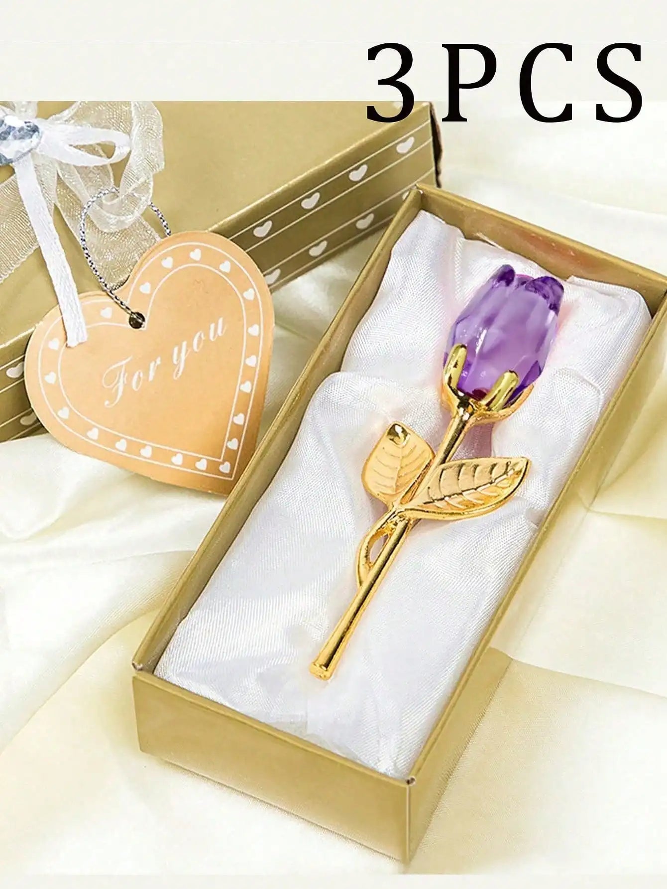 Artificial Glass Rose Crystal Flower | Elegant Party Gift