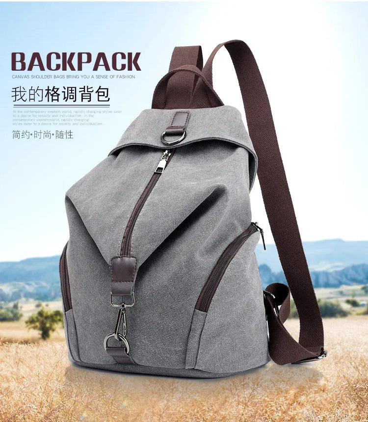 Stylish Vintage Canvas Women Backpack | Fashionable Casual Bag