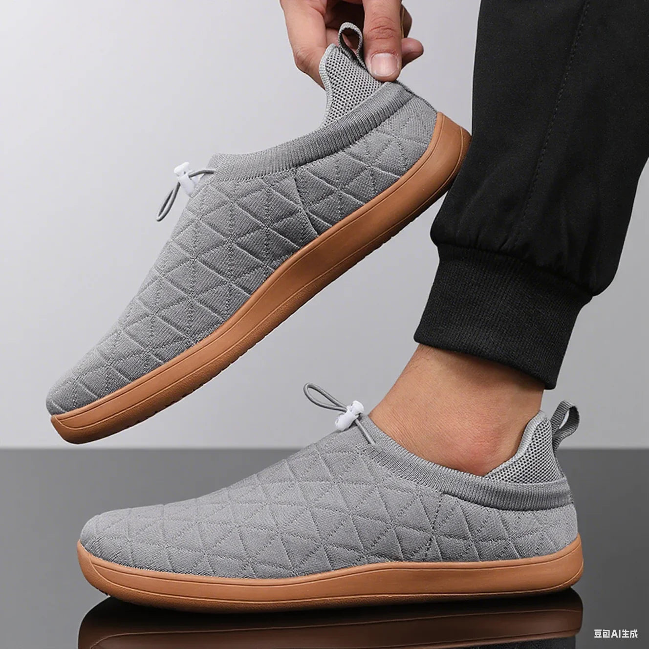 Minimalist Grey Sports Shoes for Daily Comfort | Unisex Slip-In