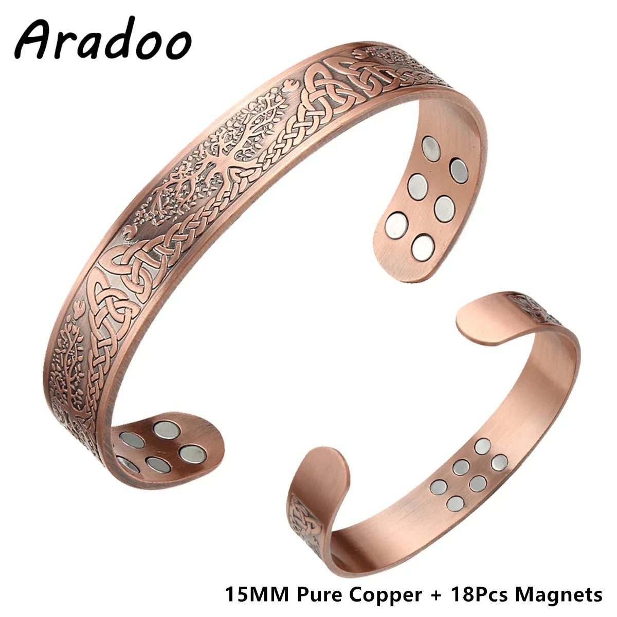 Vintage Pure Copper Cuff Bracelet | Magnetic Therapy for Wellness