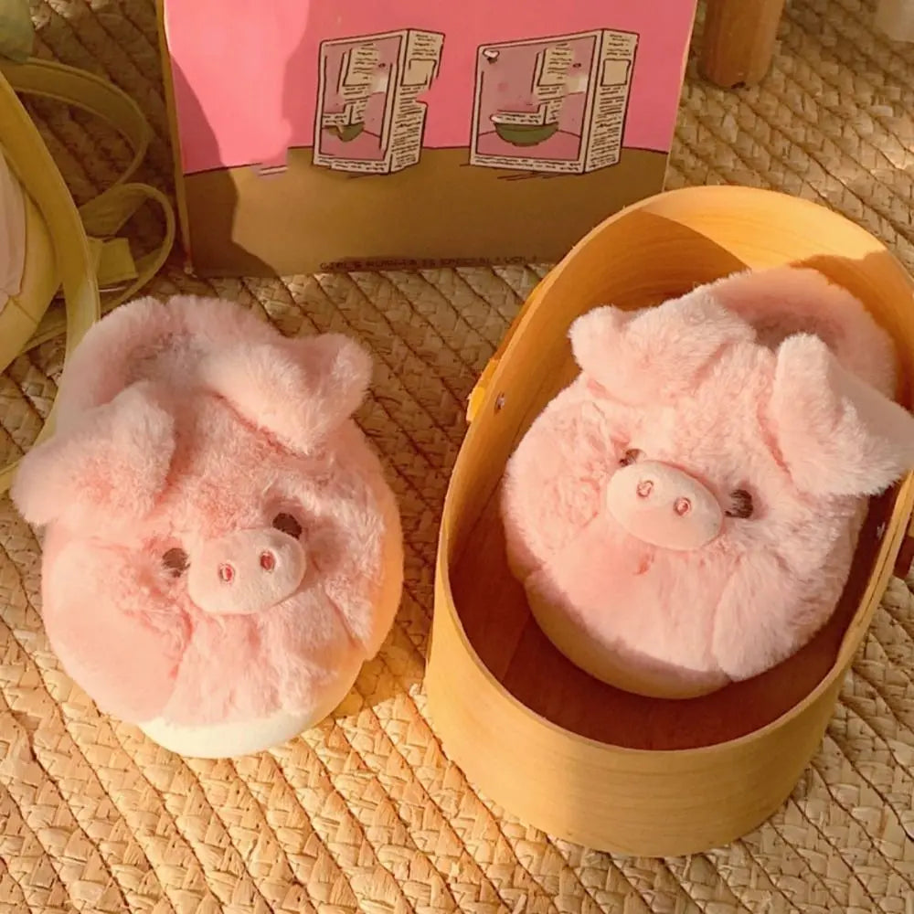 Cute Pig Plush Slippers for Kids | Adorable Winter Indoor Shoes