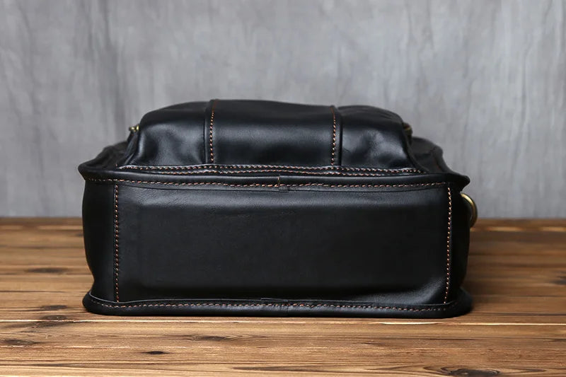 Men's Leather Messenger Bag | Casual Briefcase for 14 Inch Laptop