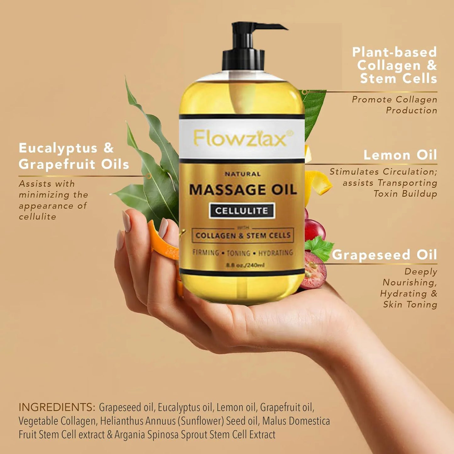 Anti Cellulite Massage Oil - Lymphatic Firming & Hydrating Oil