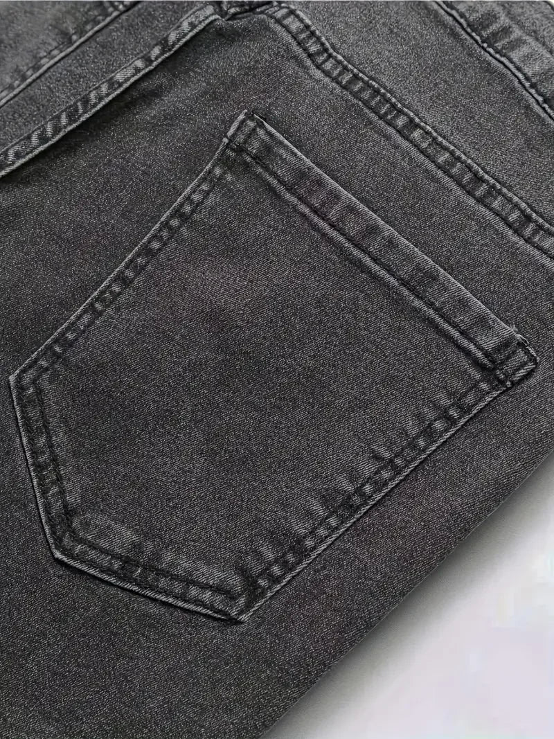 Men's Fashionable Straight-Leg Jeans | Casual Streetwear Denim Pants