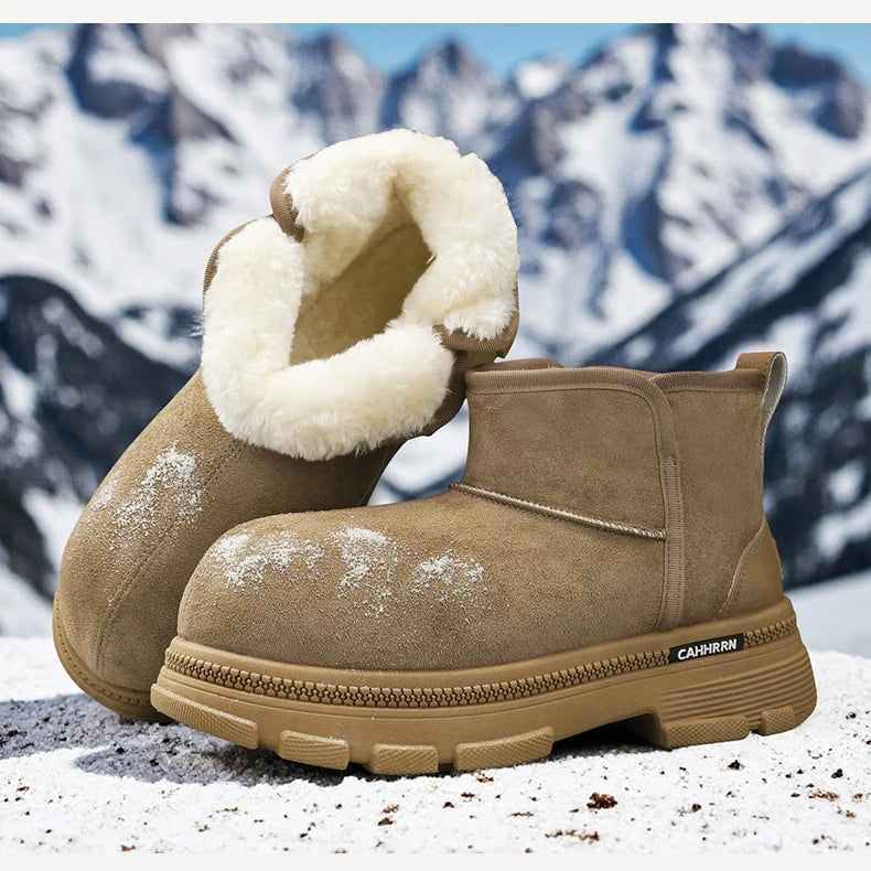 Men's Warm Plush Snow Boots | Cozy Mid-Calf Winter Footwear