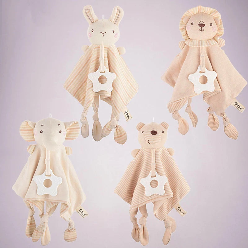Cute Elephant Plush Teether Rattle for Newborns | Soft Blanket Toy