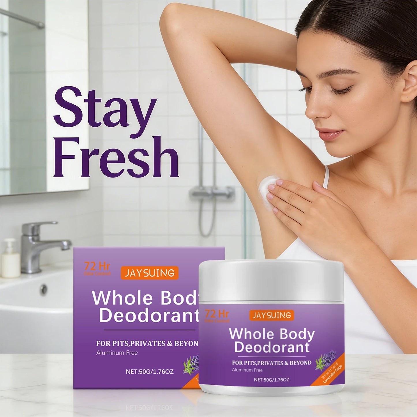 Whole Body Deodorant Cream | Lasting Odor Protection & Refreshing Aroma