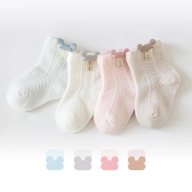 Cute Newborn Baby Summer Socks | Breathable Mid Tube Design
