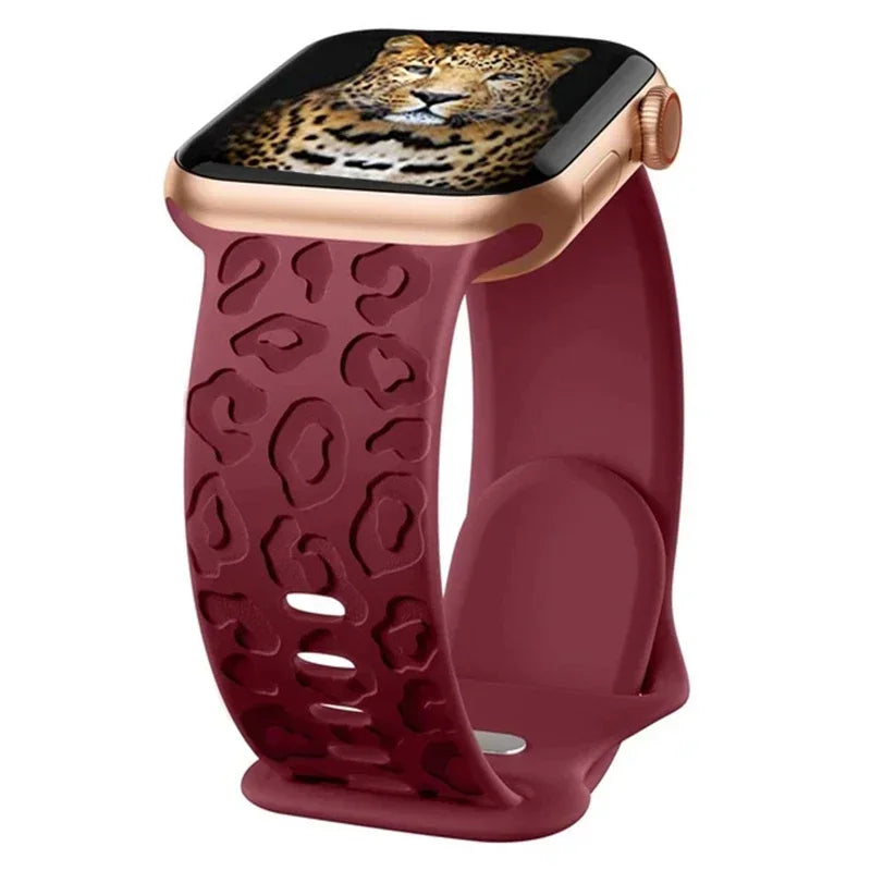 Stylish Engraved Silicone Watch Strap for Apple Watch