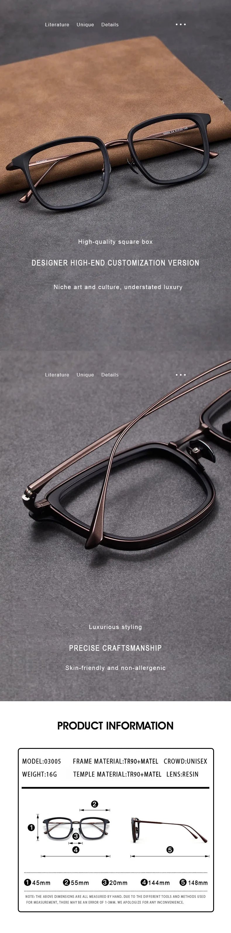 Vintage Square Anti Blue Light Glasses | Unisex Adjustable Eyewear