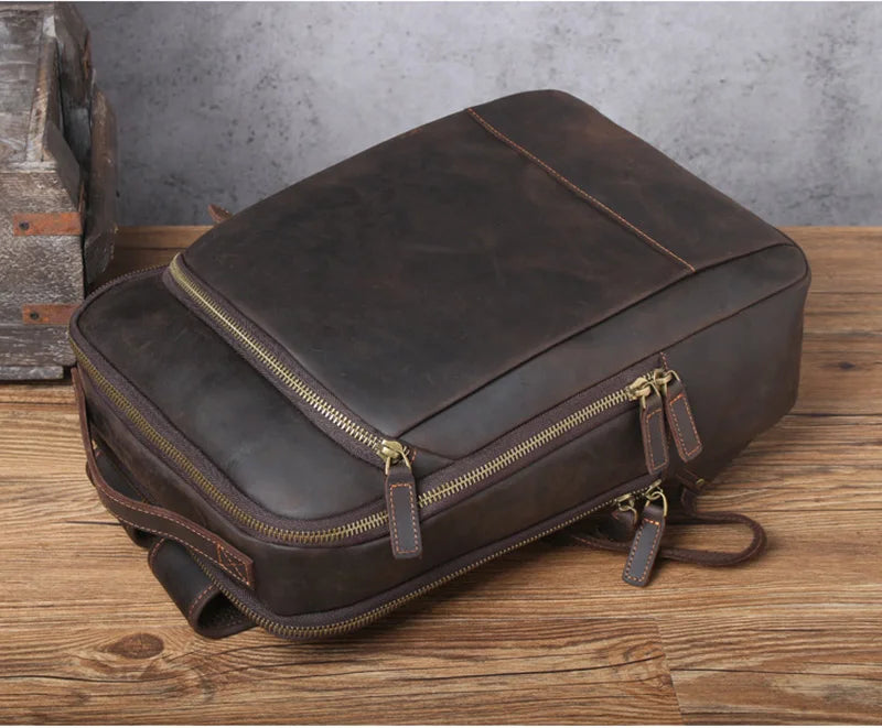Vintage Genuine Leather Backpack for Men | Stylish Daily Rucksack