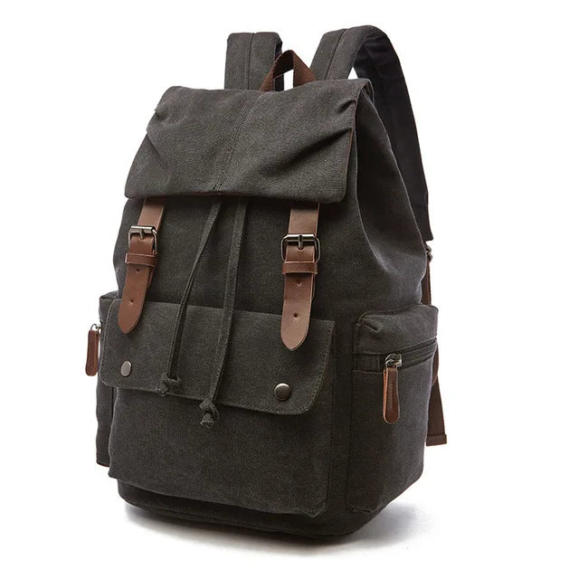 Vintage Canvas Laptop Backpack for School & Travel | Anti-Theft Design