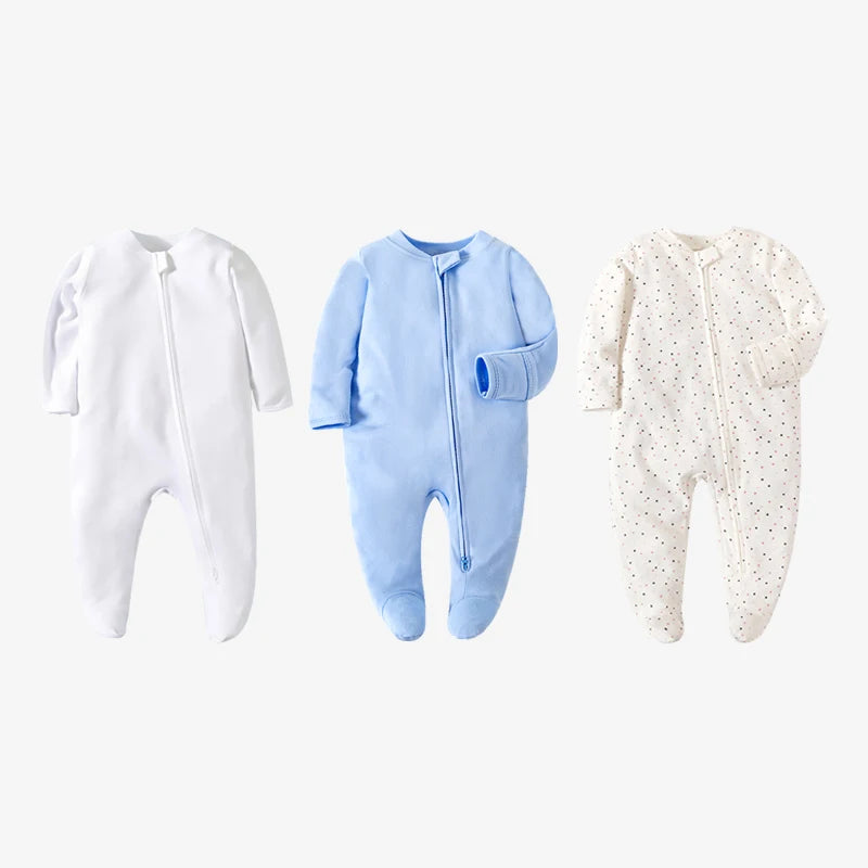 Unisex Newborn Cotton Footed Pajamas | Comfortable Long Sleeve Romper