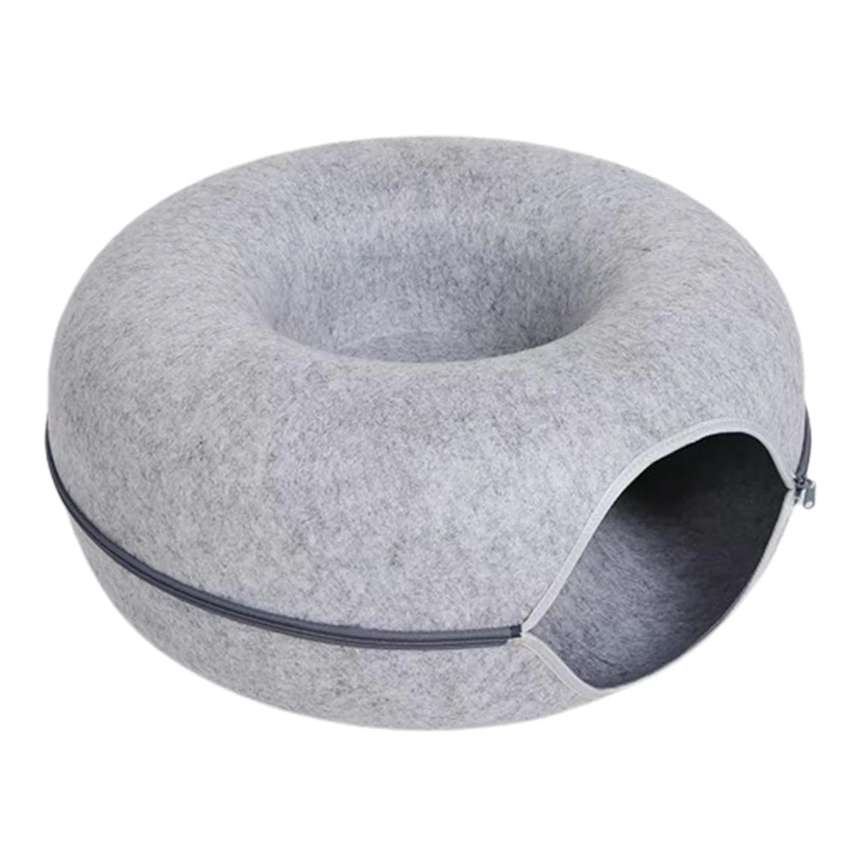 Interactive Round Cat Tunnel Bed | Cozy Felt Cat Toy for Kittens