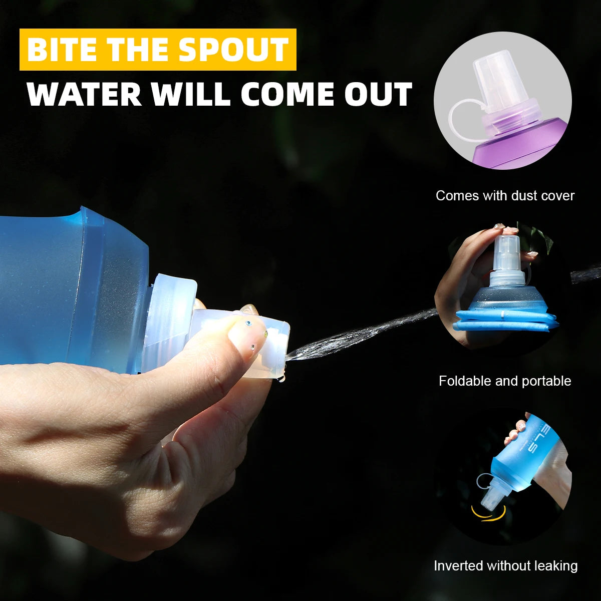 Soft Folding Water Bottle for Camping & Running | BPA Free Flask
