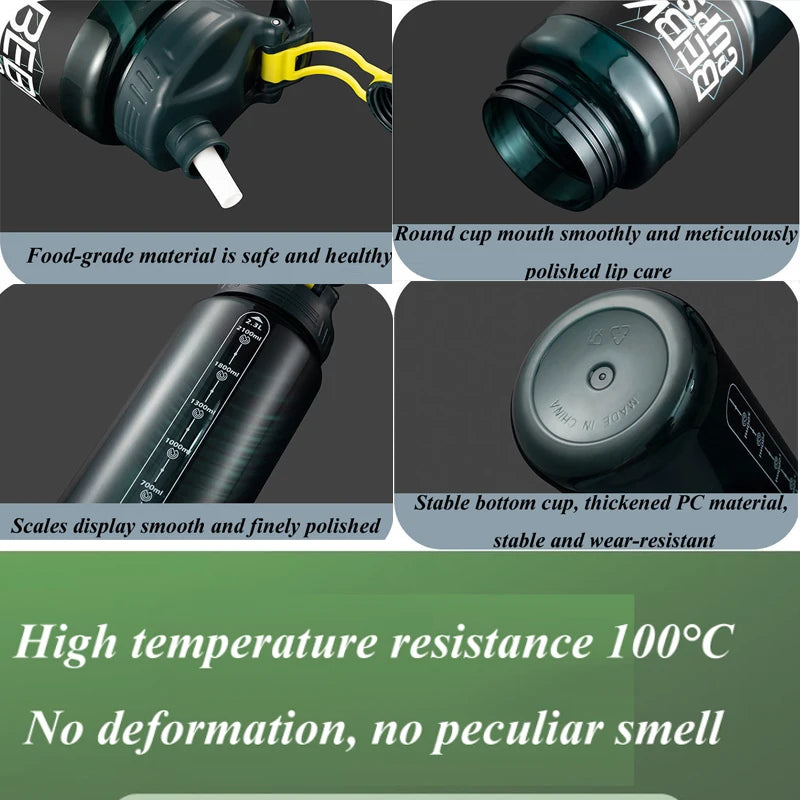2 Liter BPA-Free Sports Water Bottles | Portable Drinkware Jug