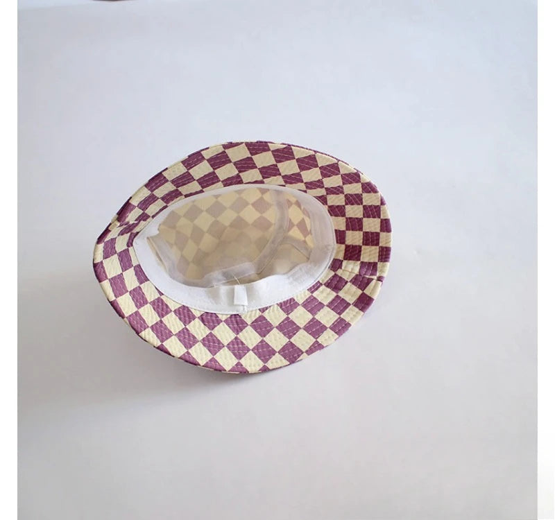 Checkerboard Pattern Kids Bucket Hat | Perfect Sun Protection
