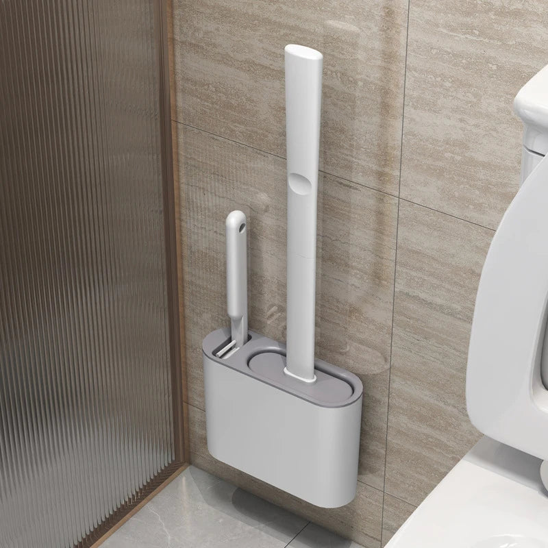 Wall Hanging Toilet Brush with Holder | Soft Bristles WC Cleaner