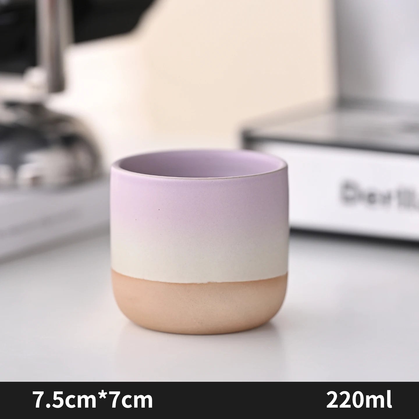 Tazas de café japonesas de gres con gradiente grande | Vajilla elegante