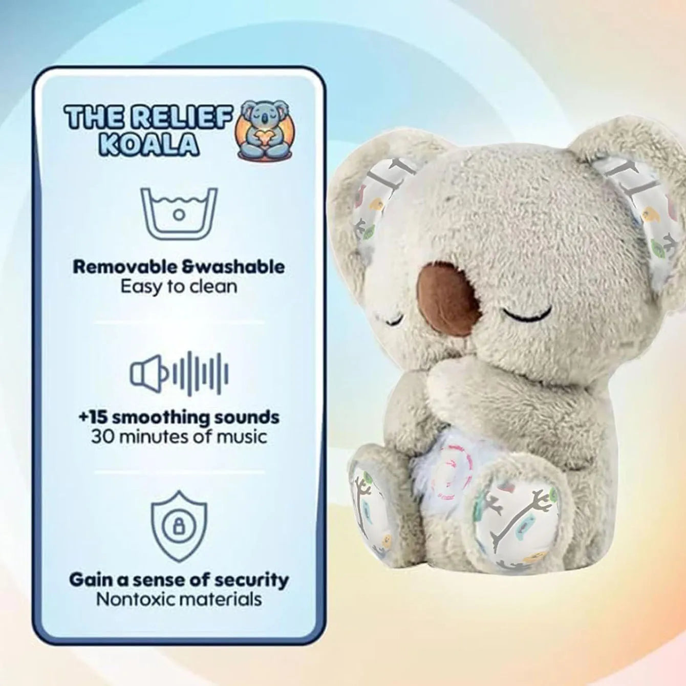 Animal de Peluche Koala que Respira | Juguete Relajante y Confortable
